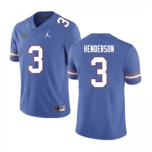 Men's Florida Gators #3 Xzavier Henderson NCAA Nike Blue Authentic Stitched College Football Jersey GWH1762FH